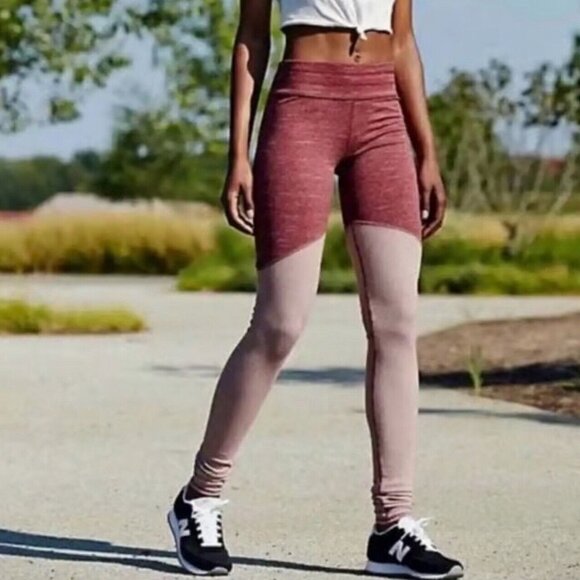 Free People FP Movement Ankle Leggings Pink Size Small EUC - Picture 1 of 5